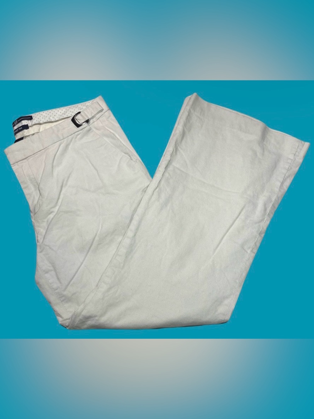 GAP 8 Straight Flare Corduroy Pants Stretch Cotton Lined White Y2K Fall 2008